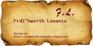 Frühwirth Levente névjegykártya