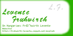 levente fruhwirth business card